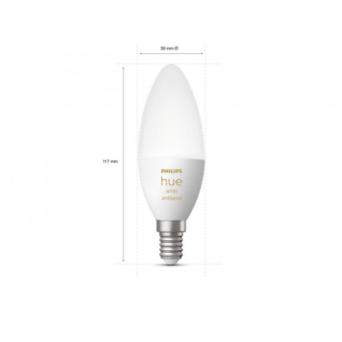 Producto de Pack 2 Bombillas Inteligentes LED E14 5.2W 470 lm B39 PHILIPS Hue White