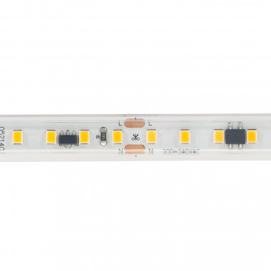 Produto de Fita LED Regulável Autorectificada 220V AC 120 LED/m Branco Frio IP65 High Lumen Corte à medida a cada 10 cm Largura 12mm 