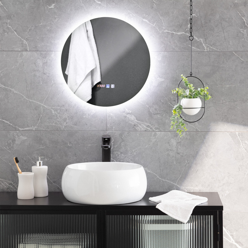 Espejo Baño con Luz LED y Antivaho Ø45 cm Volpe 