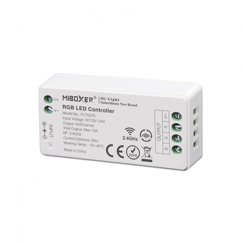 Controlador Regulador LED RGB 12/24V DC MiBoxer FUT037S 