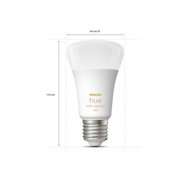 Produto de Pack 2 Lâmpadas Inteligentes LED E27 6W 570 lm A60 PHILIPS Hue White 