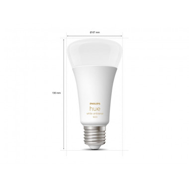 Producto de Bombilla Inteligente LED E27 13W 1200 lm A67 PHILIPS Hue White Ambiance