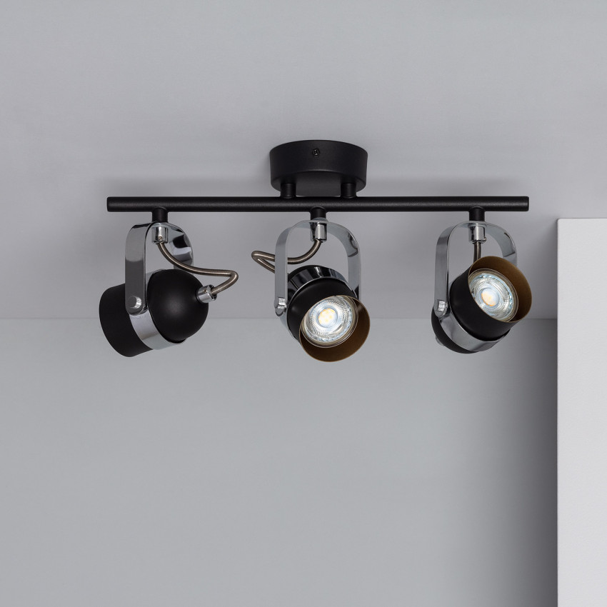 Foco Orientable Siner 3x Lineal Negro