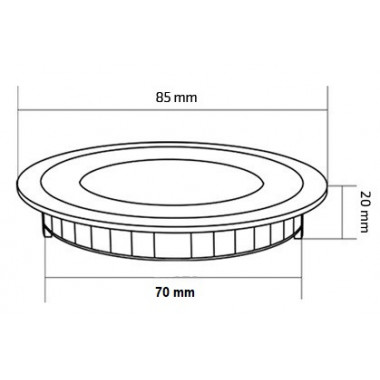 Producto de Placa LED 3W Circular SuperSlim Corte Ø 70 mm