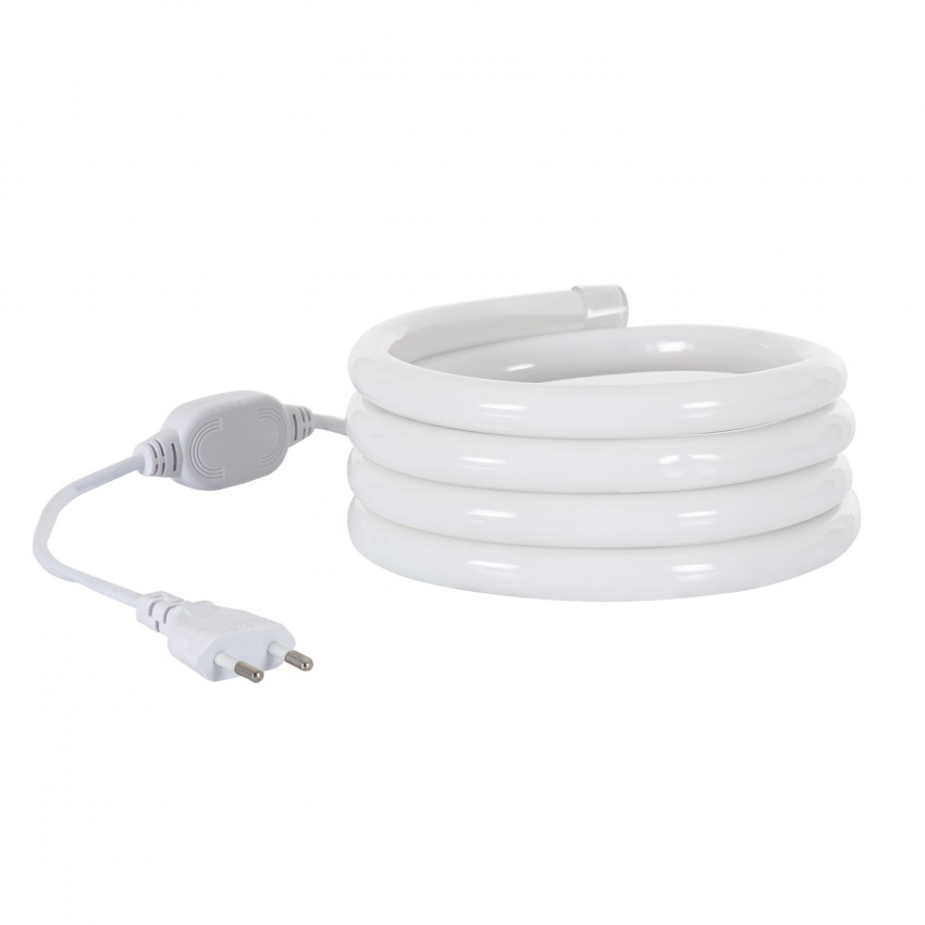 Produto de Fita Neon LED Regulável 220V AC 120 LED/m Circular 360 Branco Frio IP67 à Medida Corte a cada 100 cm