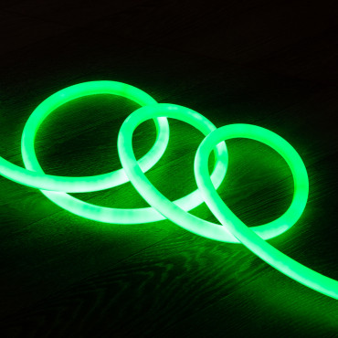 Product Fita Neon LED Regulável 220V AC 120 LED/m Circular 360 Verde IP67 à Medida Corte a cada 100 cm