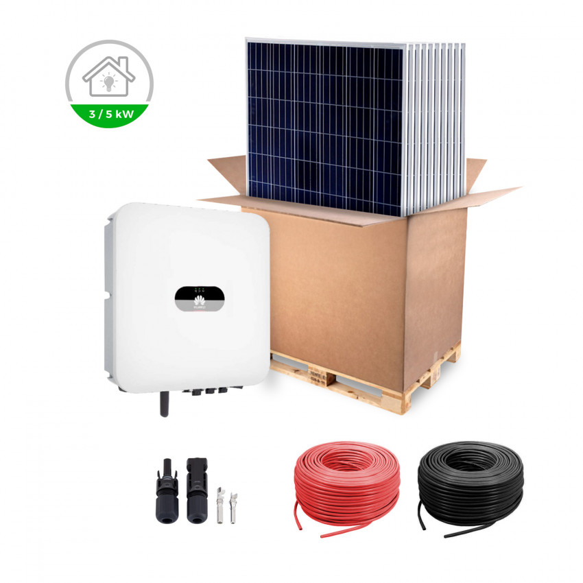Kit Solar Híbrido HUAWEI Residencial Admite Batería LG Monofásico 3-5 kW