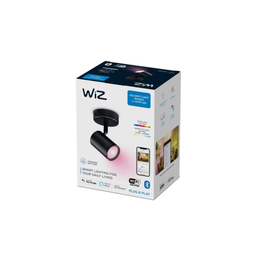 Produto de Candeeiro de Parede LED Regulável RGB Smart WiFi+Bluetooth 4.9W Um Foco WiZ Imageo