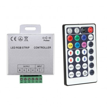 Product Controlador Regulador Fita LED RGB 12/24V DC Com Comando RF