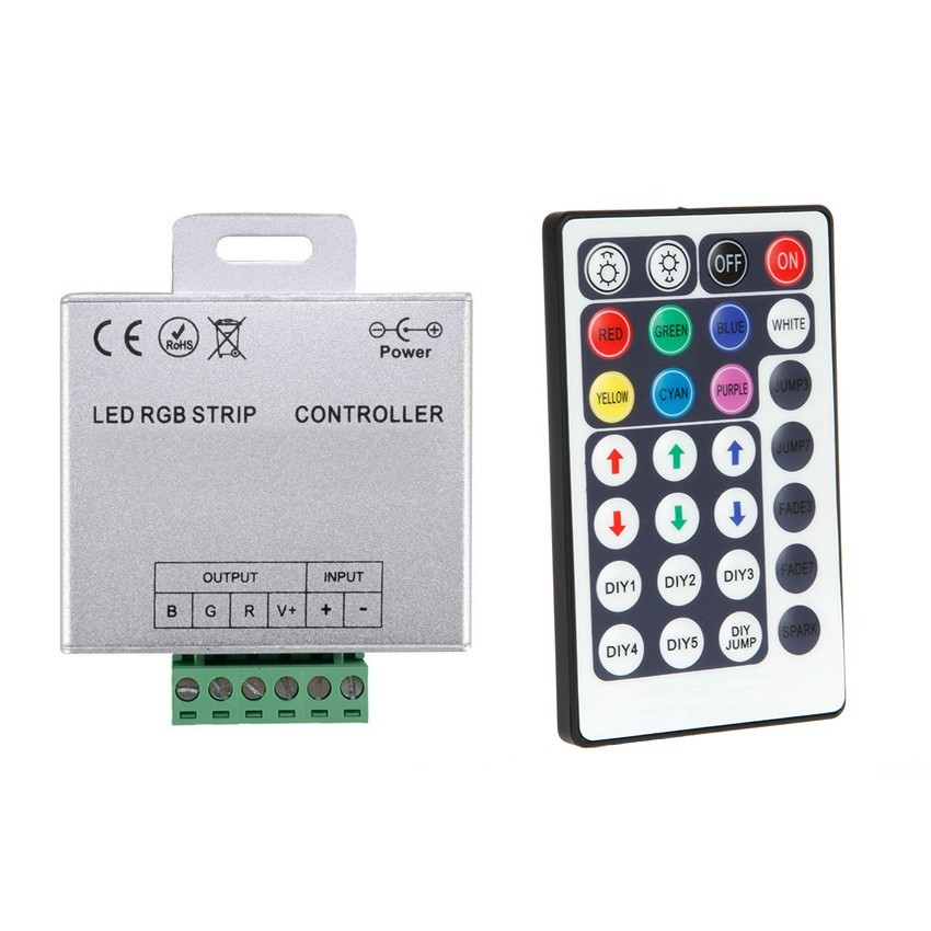 Controlador Regulador Fita LED RGB 12/24V DC Com Comando RF