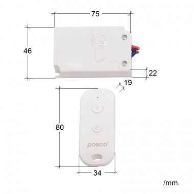 Producto de Interruptor Simple con Mando Control Remoto RF