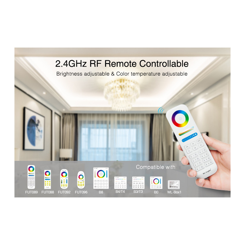 Controlador Regulador Rgbw V Dc Mando Rf Zonas Miboxer Efectoled