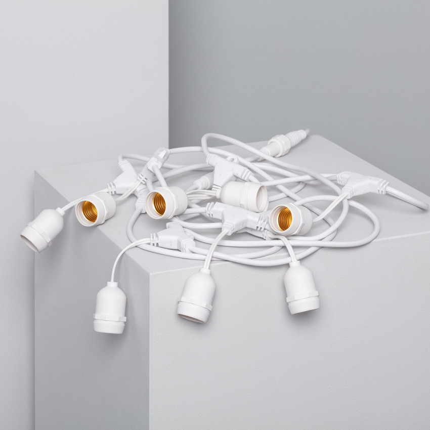 Produto de Grinalda Exterior com 8 Porta-Lâmpadas E27 5.5m Branco IP65