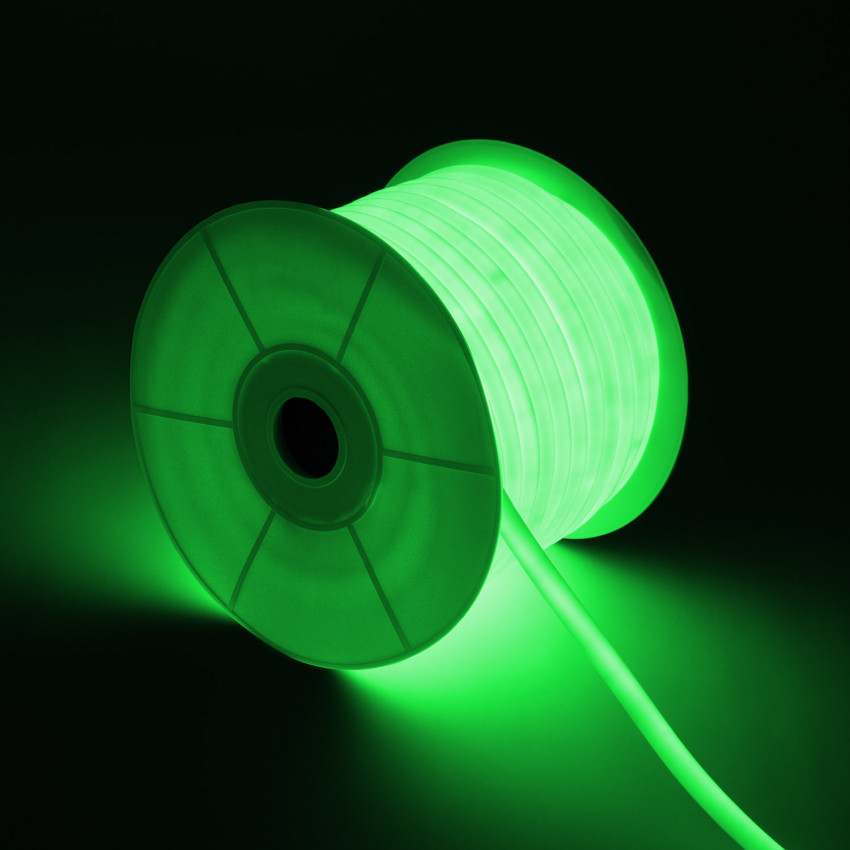 Rolo Neon LED Flexível Circular 360 120LED/m IP67 Verde 50 Metros