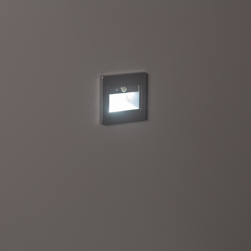 Produto de Baliza de Parede LED 1.5 W Encastrável com Sensor PIR Bark Cinza