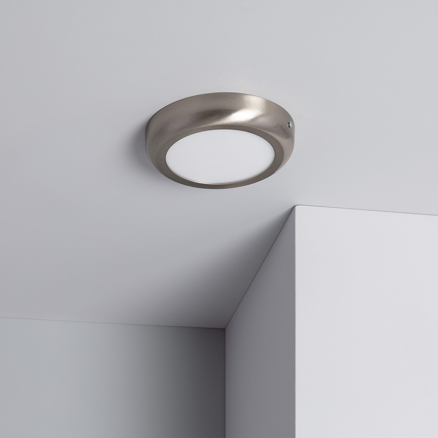 Placa Superfície LED Circular Silver Design 12W