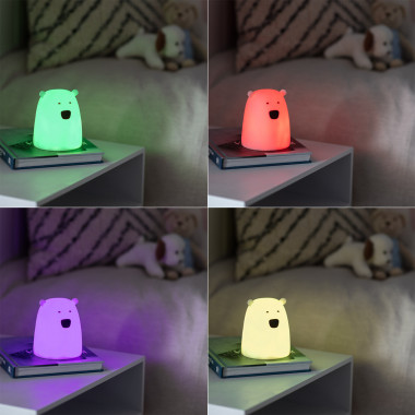 Luz Quitamiedos LED Infantil Oso RGB a Pilas - efectoLED