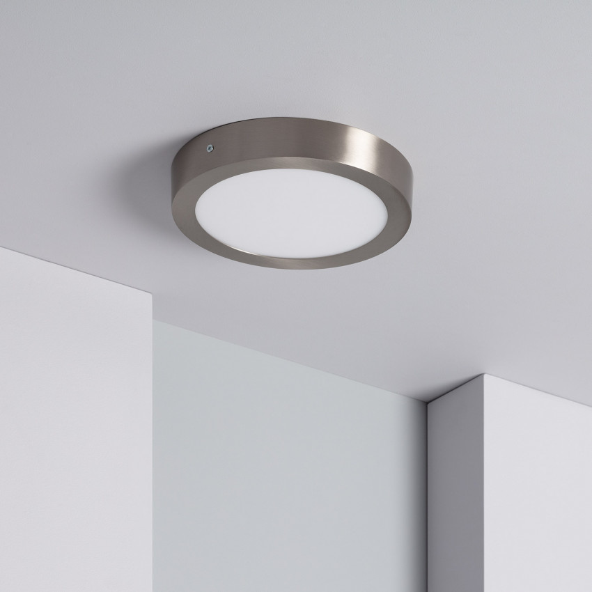 Plafón de Techo LED 18W Circular Metal Ø225 mm Silver 