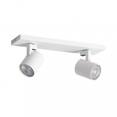 Foco Porta Lâmpadas Duplo de Superfície Direccionável de Aluminio Gylu para Lâmpadas GU10