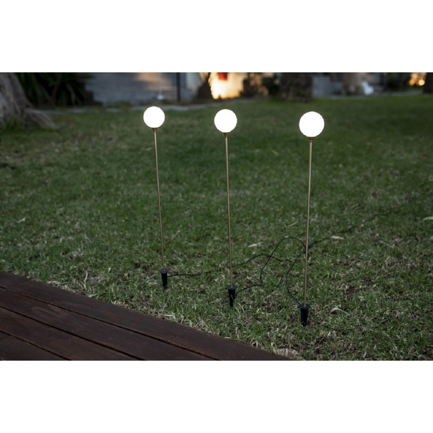 Producto de Lámpara de Jardín LED 3W Bruna 80 3 Picas Solar y Battery Brass 