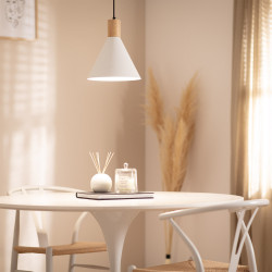 Candeeiro Suspenso Metal e Madeira Arbat