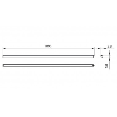 Regleta LED 1,20m plana