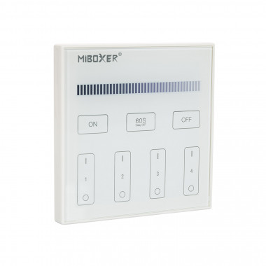 Produto de Controlador RF 220-240V AC de Parede para Regulador LED Monocolor 4 Zonas RF MiBoxer T1 