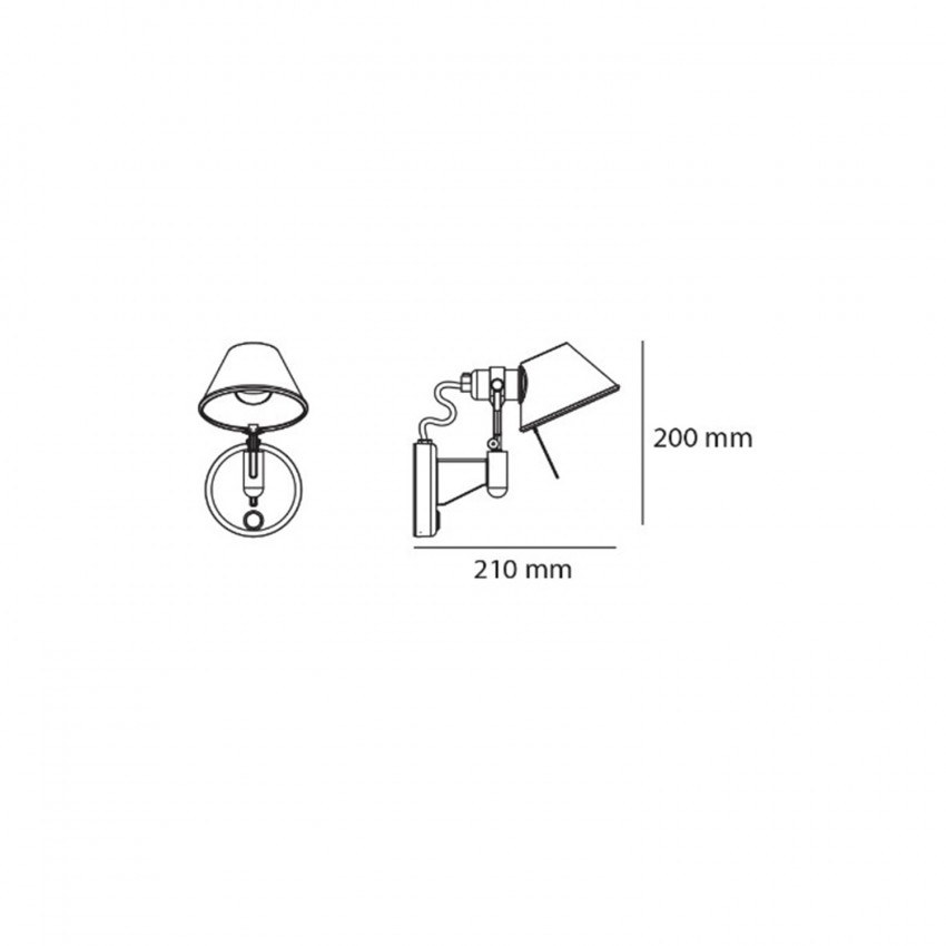 Producto de Lámpara de Pared Tolomeo Micro Faretto con Interruptor ARTEMIDE