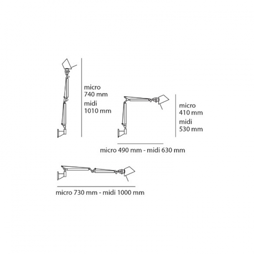 Produto de Candeeiro de Mesa LED Tolomeo Micro com Fixador Branco Brilho ARTEMIDE 