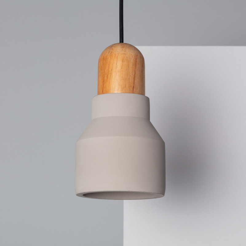 Lámpara Colgante Hormigón y Madera Luster