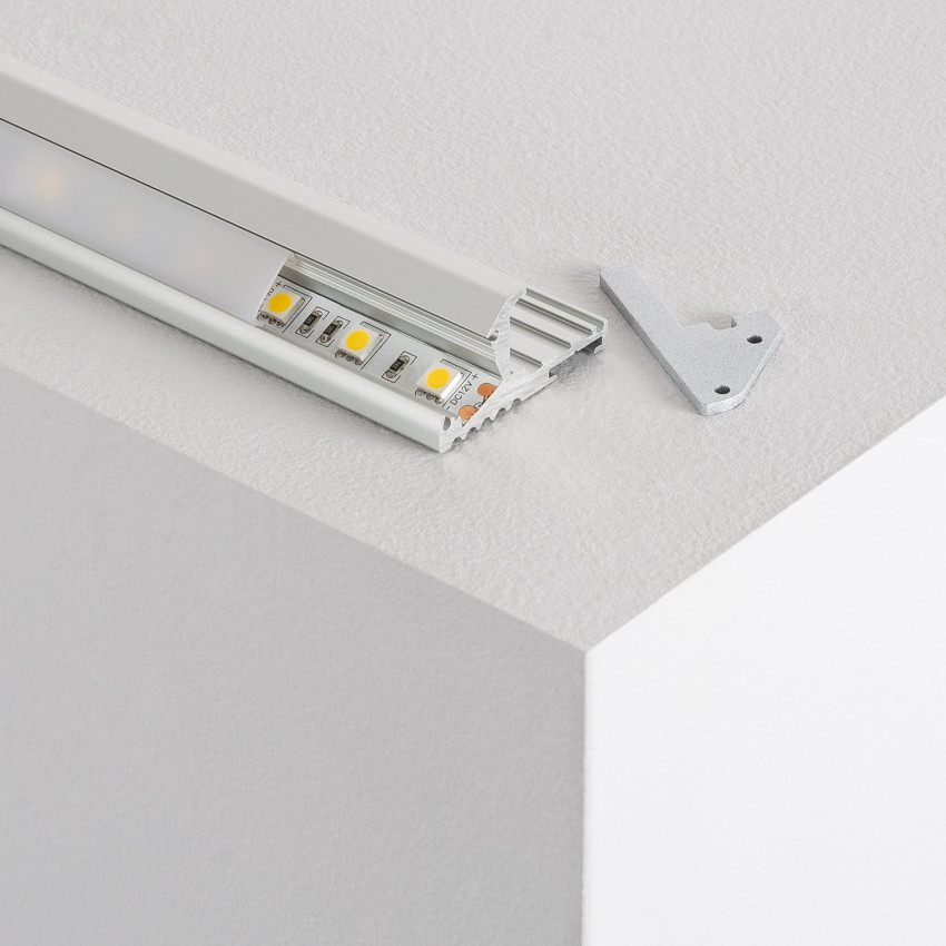 Producto de Perfil de Aluminio para Escalera Doble iluminación 1m para Dos Tiras LED hasta 10 mm