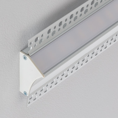Producto de Perfil de Aluminio Empotrable para Escayola / Pladur con Tapa Continua para Tira LED hasta 20mm