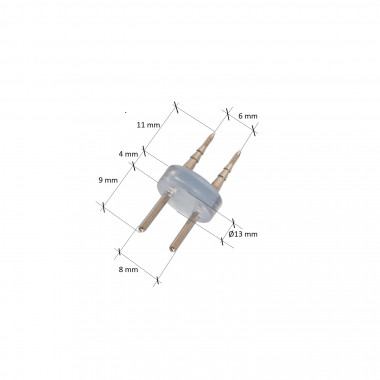 Producto de Conector 2 PIN para Tira Neón Circular 360 y Manguera LED 220V AC IP65 Corte cada 100 cm
