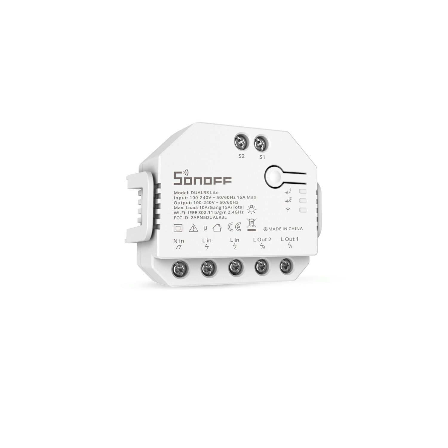 Producto de Interruptor WiFi Compatible con Doble Interruptor Convencional SONOFF Dual R3 Lite 15A