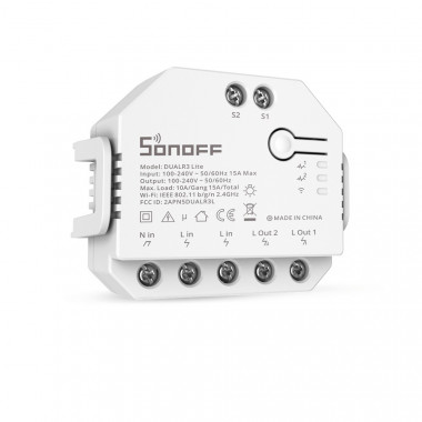 Interruptor Duplo Commutador Smart WiFi SONOFF Dual R3 Lite 15A