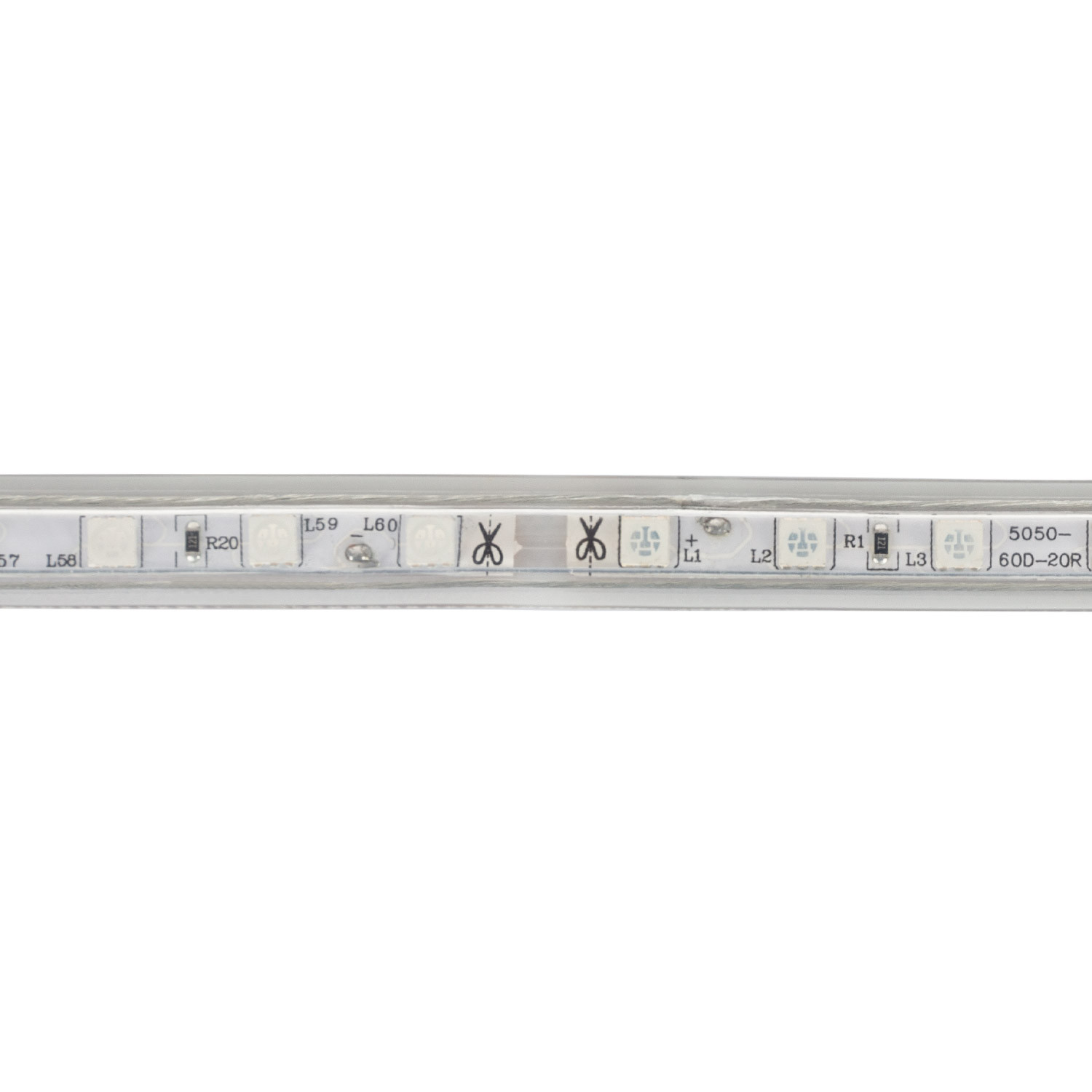 Tira LED 220V AC 60 LED/m Blanco Neutro IP65 a Medida Ancho 14mm Corte cada  100 cm - efectoLED
