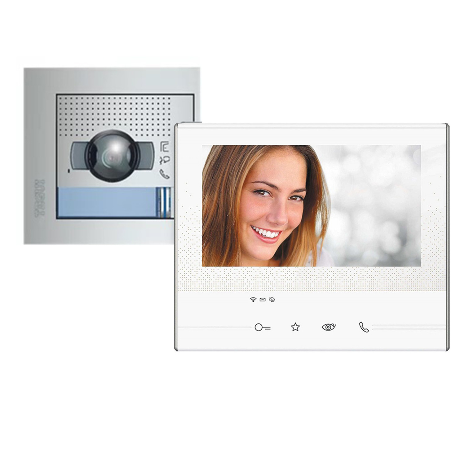 Producto de Kit Videoportero 1 Vivienda 2 Hilos con Placa SFERA NEW y Monitor CLASSE 300 X13E TEGUI 376171