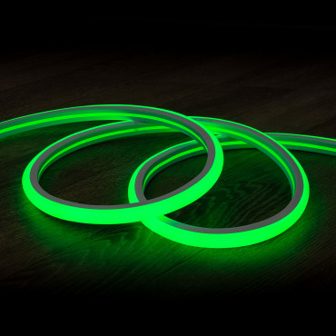 Product Fita Neon LED 7.5 W/m Regulável 220V AC 120 LED/m Semicircular 180º Verde IP67 à Medida Corte a cada 100 cm 