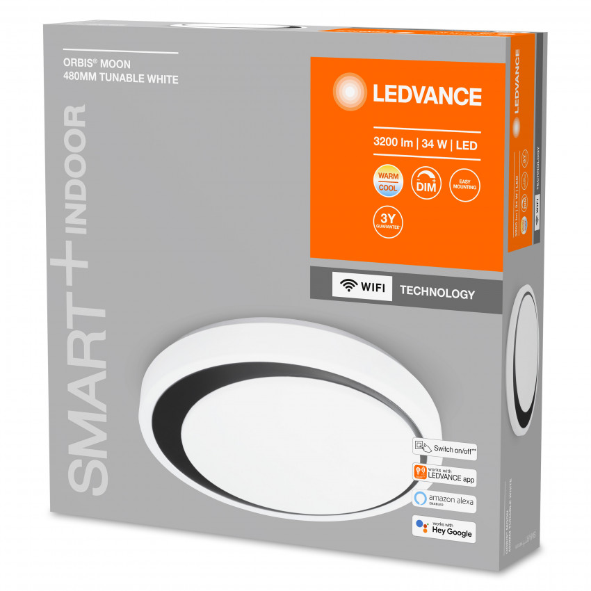 Producto de Plafón LED 34W CCT Circular Ø480 mm Smart+ WiFi ORBIS Moon LEDVANCE 4058075486386 
