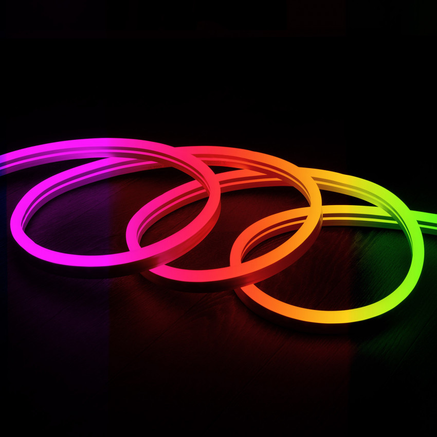Fita Neon LED 11 W/m RGB 220V AC 60 LED/m Semicircular 180º IP67 à Medida Corte a cada 100 cm 