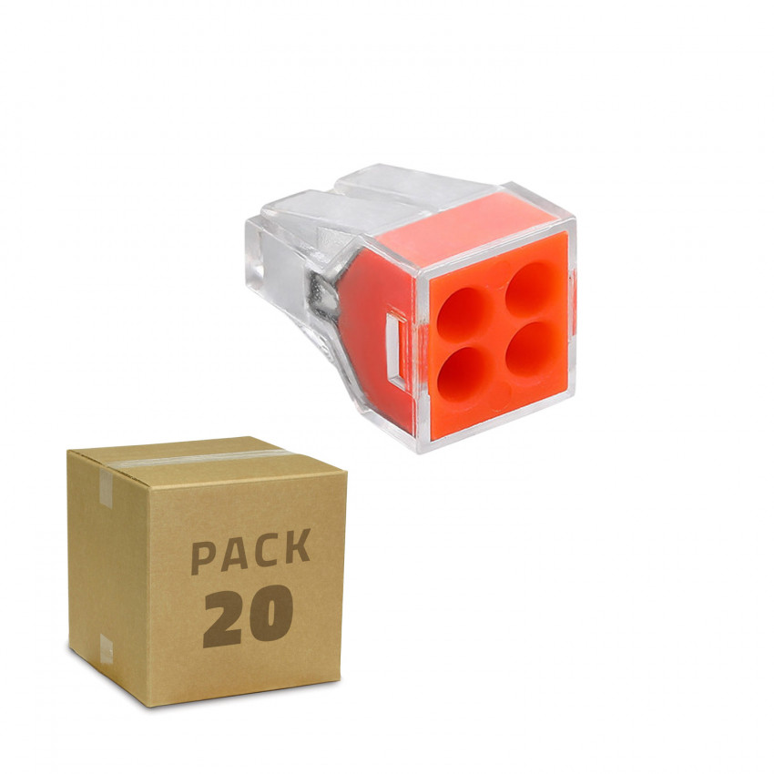 Produto de Pack 20 Conectores Rápido 4 Entradas 0.75-2.5 mm² 