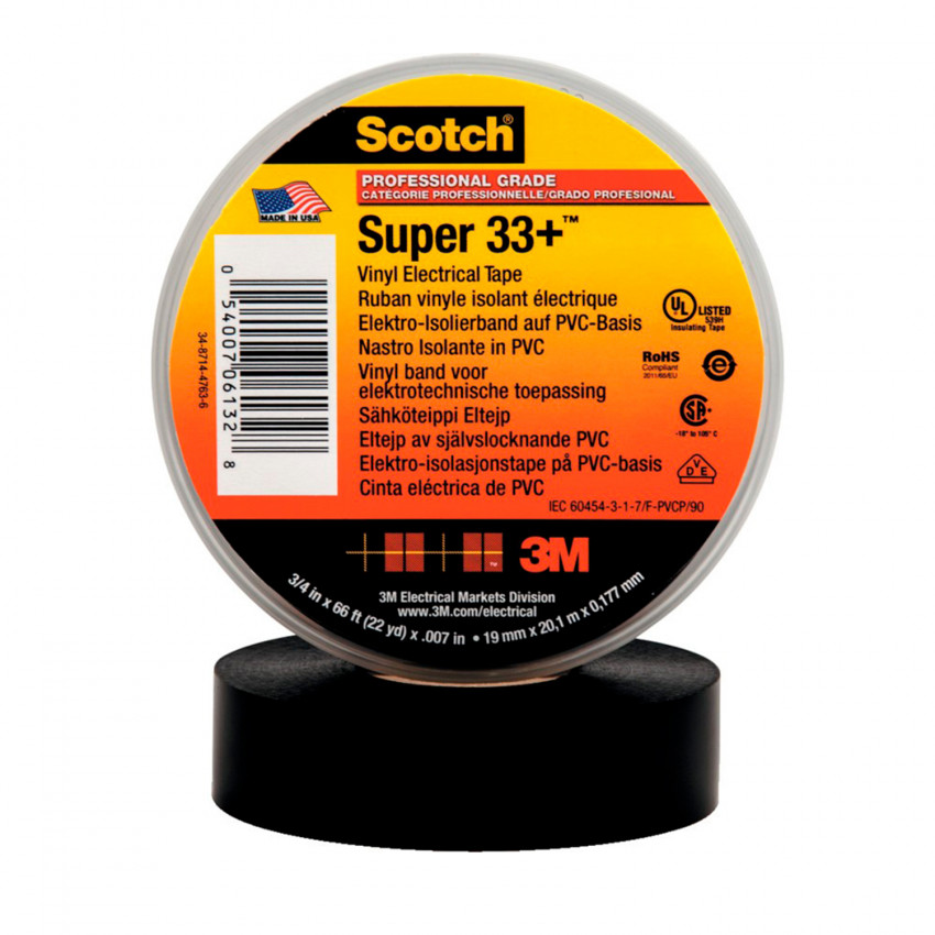 Producto de Cinta Eléctrica de Vinilo Scotch Super 33+ 19mm x 20m 3M 7000042541