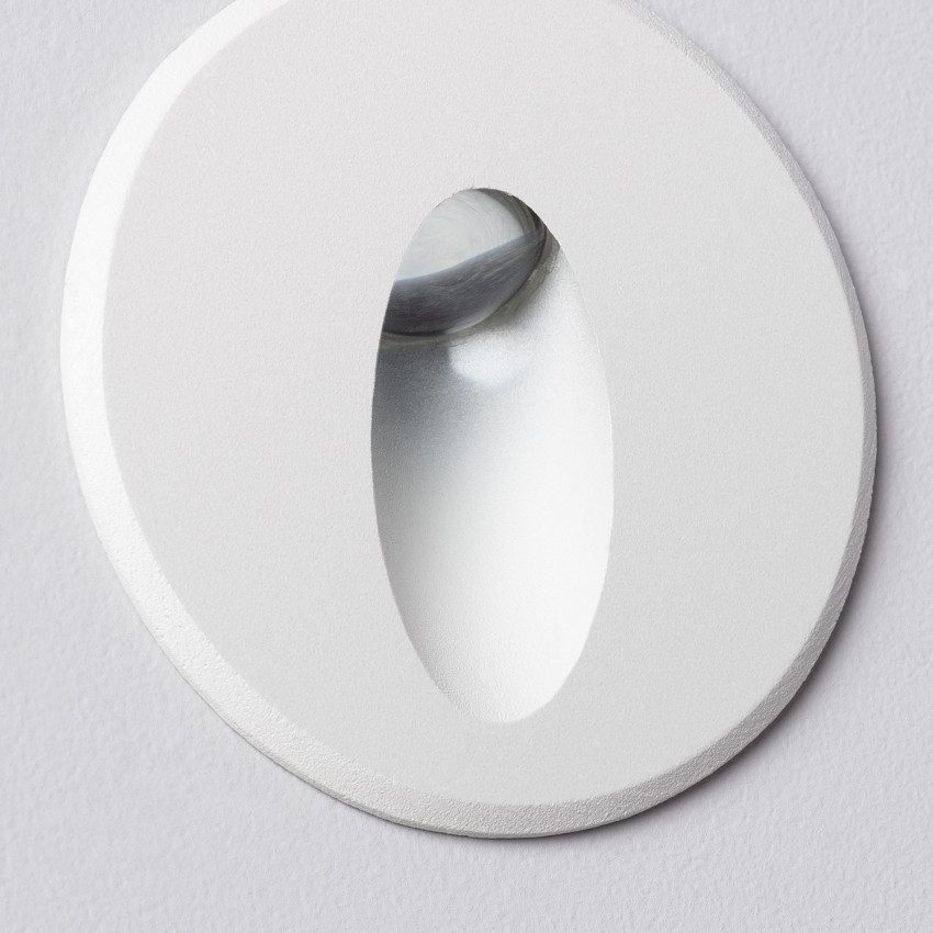 Aplique LED 3W Cicular de Aluminio Oval Wabi Blanco