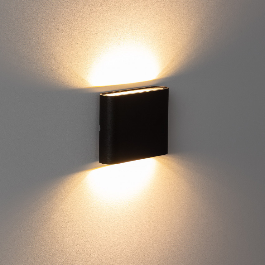 Producto de Aplique de Pared Exterior LED 6W Aluminio Cuadrado Iluminación Doble Cara Luming Negro
