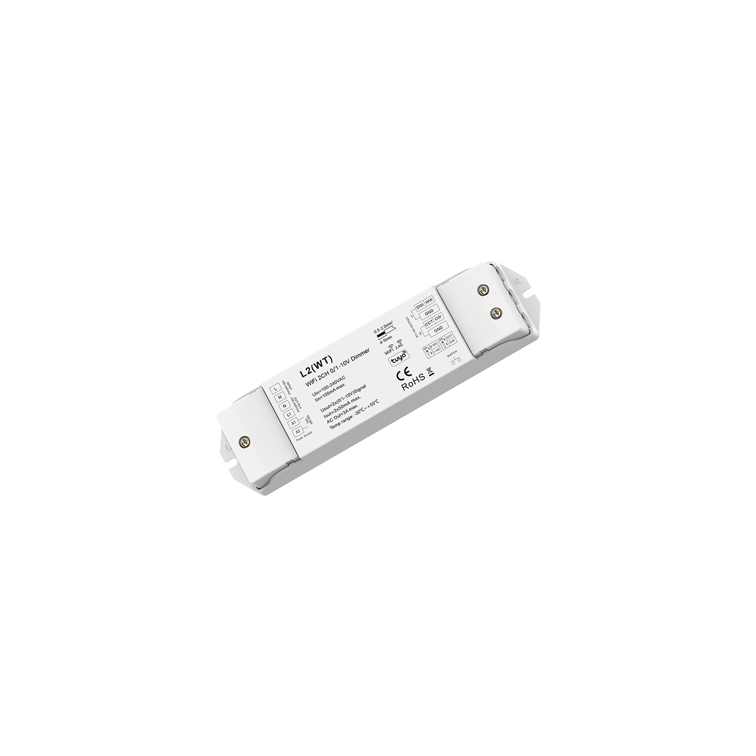 Produto de Interruptor WiFi Regulador 1-10V CCT 2 Canales
