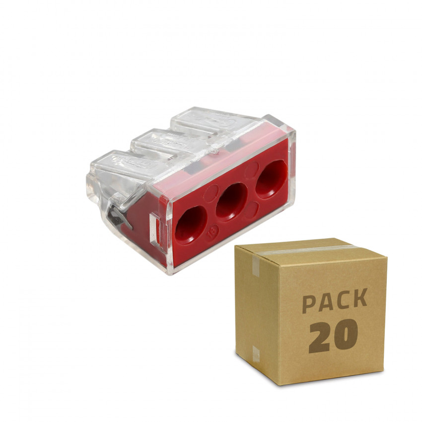 Produto de Pack 20 Conectores Rápidos 3 Entradas 2.5-6.0 mm²
