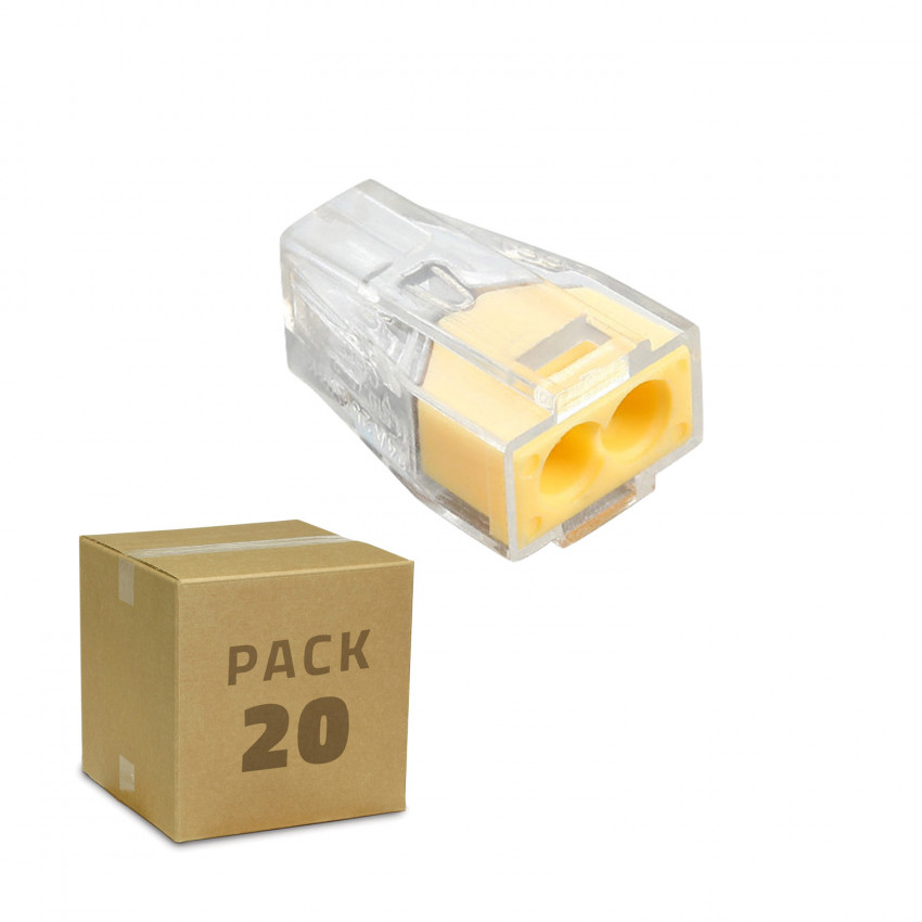 Pack 20 Conectores Rápidos 2 Entradas 0.75-2.5 mm² 