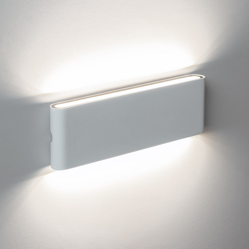 Produto de Aplique de Parede Exterior LED 20W Alumínio Retangular Iluminação Dupla Longluming Branco