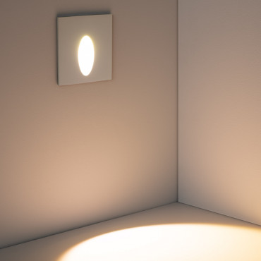 Baliza de Parede LED 3W de Alumínio Quadrada Oval Wabi Branca