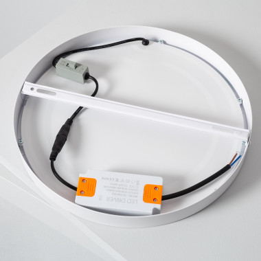 Produto de Plafón LED 24W Circular Superslim (CRI90) Microprismático CCT Seleccionável (UGR17) Ø280 mm